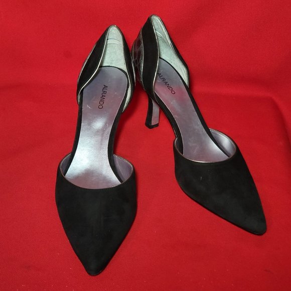 Alrando Womens Shoes Black Suede Ankle Wrap High Heels Pumps Size 10 - Picture 5 of 12